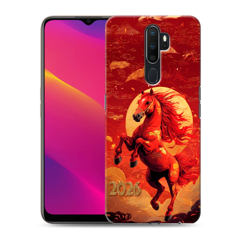 Силиконовый противоударный чехол на OPPO A5 (2020) с принтом Новый год Силиконовый противоударный чехол на OPPO A5 (2020) с принтом Новый год