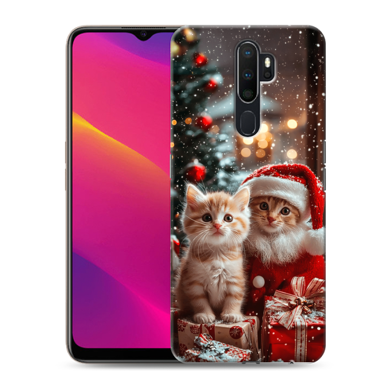 Силиконовый противоударный чехол на OPPO A5 (2020) с принтом Новый год Силиконовый противоударный чехол на OPPO A5 (2020) с принтом Новый год