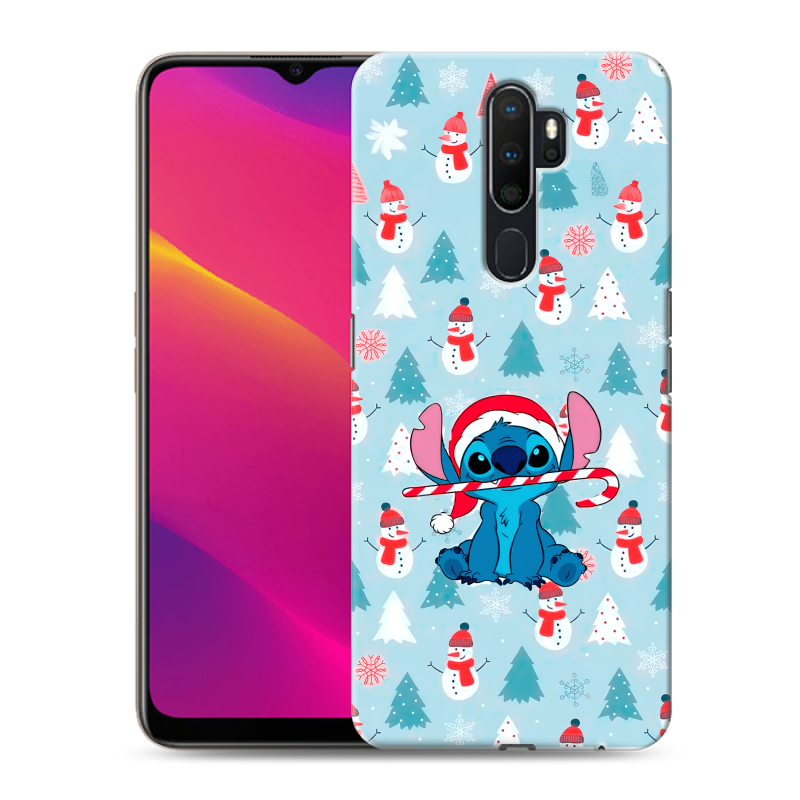 Силиконовый противоударный чехол на OPPO A5 (2020) с принтом Стич Новый год Силиконовый противоударный чехол на OPPO A5 (2020) с принтом Стич Новый год
