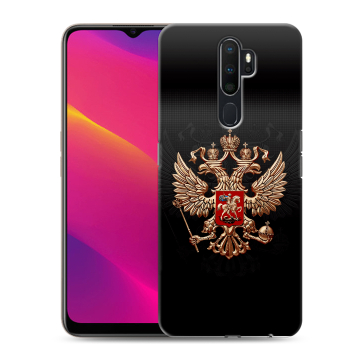 Силиконовый противоударный чехол на OPPO A9 (2020) с принтом Герб России Силиконовый противоударный чехол на OPPO A9 (2020) с принтом Герб России