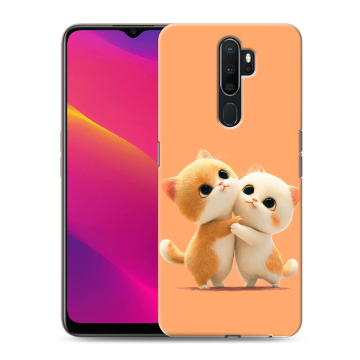 Силиконовый противоударный чехол на OPPO A9 (2020) с принтом Милые котики Силиконовый противоударный чехол на OPPO A9 (2020) с принтом Милые котики