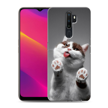 Силиконовый противоударный чехол на OPPO A9 (2020) с принтом Коты Силиконовый противоударный чехол на OPPO A9 (2020) с принтом Коты