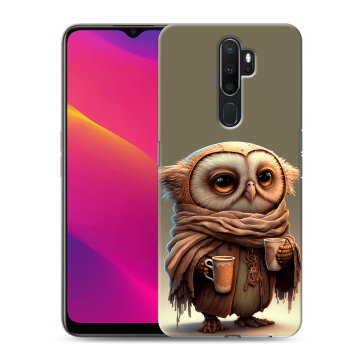 Силиконовый противоударный чехол на OPPO A9 (2020) с принтом Сова Силиконовый противоударный чехол на OPPO A9 (2020) с принтом Сова