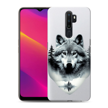 Силиконовый противоударный чехол на OPPO A9 (2020) с принтом Волк в лесу Силиконовый противоударный чехол на OPPO A9 (2020) с принтом Волк в лесу