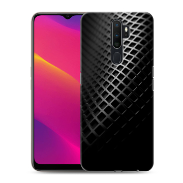Силиконовый противоударный чехол на OPPO A9 (2020) с принтом Текстура металла Силиконовый противоударный чехол на OPPO A9 (2020) с принтом Текстура металла