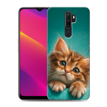 Силиконовый противоударный чехол на OPPO A9 (2020) с принтом котенок Силиконовый противоударный чехол на OPPO A9 (2020) с принтом котенок