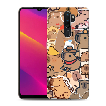 Силиконовый противоударный чехол на OPPO A9 (2020) с принтом капибара Силиконовый противоударный чехол на OPPO A9 (2020) с принтом капибара