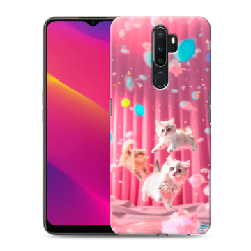 Силиконовый противоударный чехол на OPPO A9 (2020) с принтом милые котики Силиконовый противоударный чехол на OPPO A9 (2020) с принтом милые котики