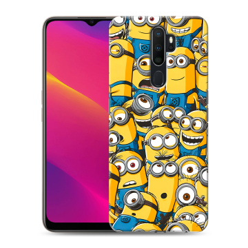 Силиконовый противоударный чехол на OPPO A9 (2020) с принтом Миньоны Силиконовый противоударный чехол на OPPO A9 (2020) с принтом Миньоны