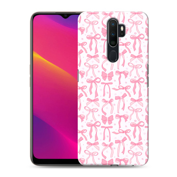 Силиконовый противоударный чехол на OPPO A9 (2020) с принтом Розовые бантики Силиконовый противоударный чехол на OPPO A9 (2020) с принтом Розовые бантики