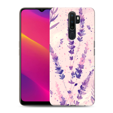 Силиконовый противоударный чехол на OPPO A9 (2020) с принтом цветы лаванда Силиконовый противоударный чехол на OPPO A9 (2020) с принтом цветы лаванда