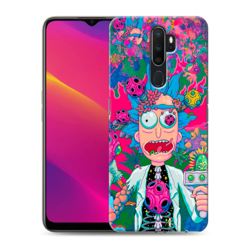 Силиконовый противоударный чехол на OPPO A9 (2020) с принтом Рик и Морти Rick Morty