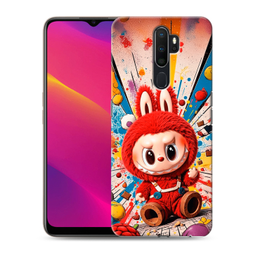 Силиконовый противоударный чехол на OPPO A9 (2020) с принтом Labubu Лабубу Силиконовый противоударный чехол на OPPO A9 (2020) с принтом Labubu Лабубу