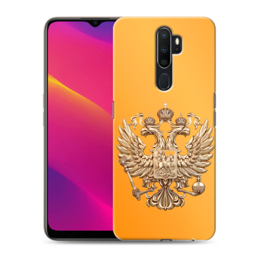 Силиконовый противоударный чехол на OPPO A9 (2020) с принтом Герб Флаг России Силиконовый противоударный чехол на OPPO A9 (2020) с принтом Герб Флаг России