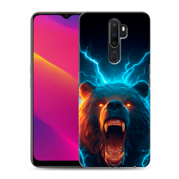 Силиконовый противоударный чехол на OPPO A9 (2020) с принтом Медведь Силиконовый противоударный чехол на OPPO A9 (2020) с принтом Медведь