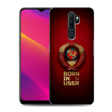 Силиконовый противоударный чехол на OPPO A9 (2020) с принтом Флаг Герб СССР Силиконовый противоударный чехол на OPPO A9 (2020) с принтом Флаг Герб СССР