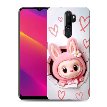 Силиконовый противоударный чехол на OPPO A9 (2020) с принтом Labubu Лабубу
