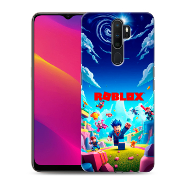 Силиконовый противоударный чехол на OPPO A9 (2020) с принтом Roblox Роблокс Силиконовый противоударный чехол на OPPO A9 (2020) с принтом Roblox Роблокс