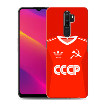 Силиконовый противоударный чехол на OPPO A9 (2020) с принтом Флаг Герб СССР Силиконовый противоударный чехол на OPPO A9 (2020) с принтом Флаг Герб СССР