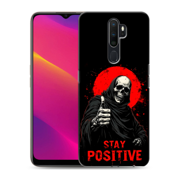 Силиконовый противоударный чехол на OPPO A9 (2020) с принтом смешной скелет Силиконовый противоударный чехол на OPPO A9 (2020) с принтом смешной скелет