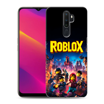 Силиконовый противоударный чехол на OPPO A9 (2020) с принтом Roblox Роблокс