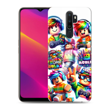 Силиконовый противоударный чехол на OPPO A9 (2020) с принтом Roblox Роблокс