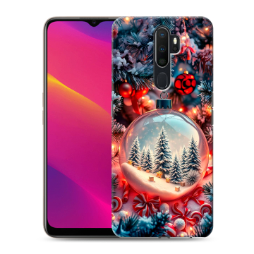 Силиконовый противоударный чехол на OPPO A9 (2020) с принтом Новый год Силиконовый противоударный чехол на OPPO A9 (2020) с принтом Новый год