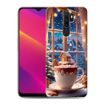 Силиконовый противоударный чехол на OPPO A9 (2020) с принтом Новый год Силиконовый противоударный чехол на OPPO A9 (2020) с принтом Новый год