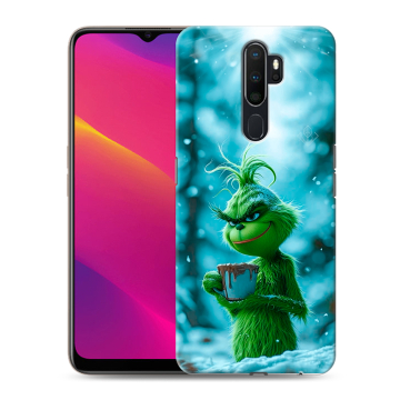 Силиконовый противоударный чехол на OPPO A9 (2020) с принтом Новый год гринч Силиконовый противоударный чехол на OPPO A9 (2020) с принтом Новый год гринч
