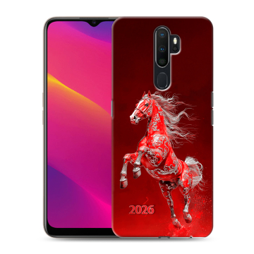 Силиконовый противоударный чехол на OPPO A9 (2020) с принтом Новый год Силиконовый противоударный чехол на OPPO A9 (2020) с принтом Новый год