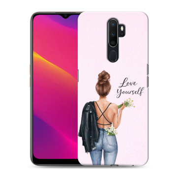 Силиконовый противоударный чехол на OPPO A9 (2020) с принтом женский