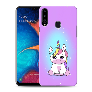 Силиконовый чехол на Samsung Galaxy A20s с принтом Единорог Силиконовый чехол на Samsung Galaxy A20s с принтом Единорог