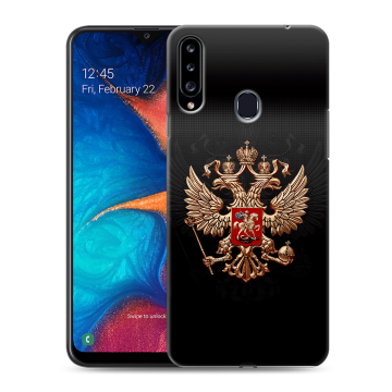 Силиконовый чехол на Samsung Galaxy A20s с принтом Герб России Силиконовый чехол на Samsung Galaxy A20s с принтом Герб России