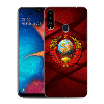 Силиконовый чехол на Samsung Galaxy A20s с принтом Герб СССР Силиконовый чехол на Samsung Galaxy A20s с принтом Герб СССР
