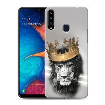 Силиконовый чехол на Samsung Galaxy A20s с принтом Лев с короной Силиконовый чехол на Samsung Galaxy A20s с принтом Лев с короной