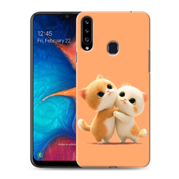 Силиконовый чехол на Samsung Galaxy A20s с принтом Милые котики Силиконовый чехол на Samsung Galaxy A20s с принтом Милые котики