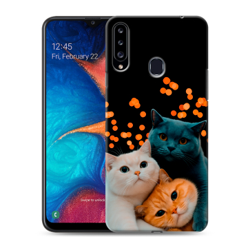 Силиконовый чехол на Samsung Galaxy A20s с принтом Кошки Силиконовый чехол на Samsung Galaxy A20s с принтом Кошки