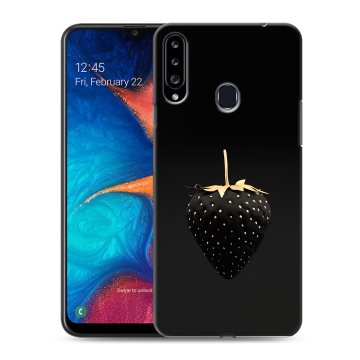 Силиконовый чехол на Samsung Galaxy A20s с принтом Черная клубника Силиконовый чехол на Samsung Galaxy A20s с принтом Черная клубника