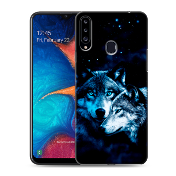 Силиконовый чехол на Samsung Galaxy A20s с принтом Волки Силиконовый чехол на Samsung Galaxy A20s с принтом Волки