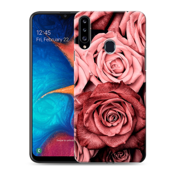 Силиконовый чехол на Samsung Galaxy A20s с принтом Цветы розы Силиконовый чехол на Samsung Galaxy A20s с принтом Цветы розы