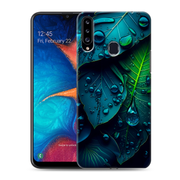 Силиконовый чехол на Samsung Galaxy A20s с принтом Листья Силиконовый чехол на Samsung Galaxy A20s с принтом Листья