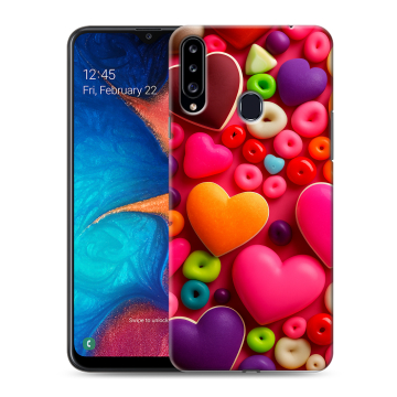 Силиконовый чехол на Samsung Galaxy A20s с принтом Сердечки Силиконовый чехол на Samsung Galaxy A20s с принтом Сердечки