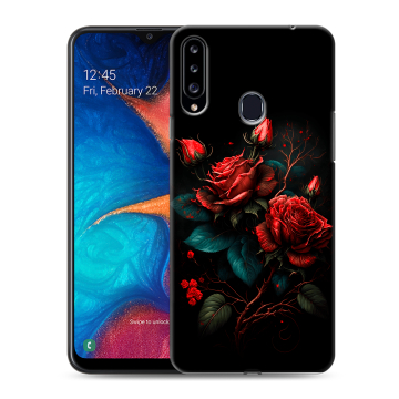 Силиконовый чехол на Samsung Galaxy A20s с принтом Розы красные