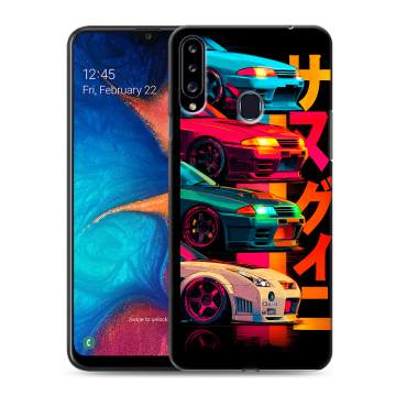 Силиконовый чехол на Samsung Galaxy A20s с принтом Гоночные машины Силиконовый чехол на Samsung Galaxy A20s с принтом Гоночные машины