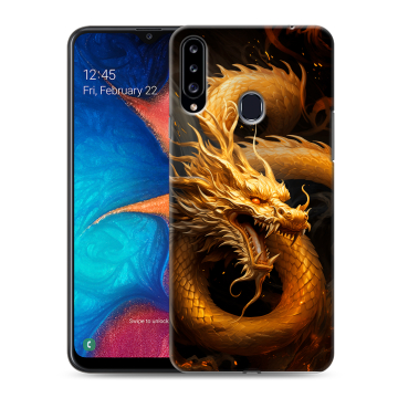 Силиконовый чехол на Samsung Galaxy A20s с принтом Золотой дракон Силиконовый чехол на Samsung Galaxy A20s с принтом Золотой дракон