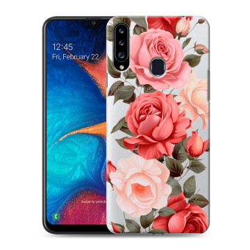 Силиконовый чехол на Samsung Galaxy A20s с принтом Розы Силиконовый чехол на Samsung Galaxy A20s с принтом Розы