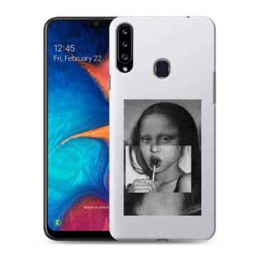 Силиконовый чехол на Samsung Galaxy A20s с принтом Мона Лиза Силиконовый чехол на Samsung Galaxy A20s с принтом Мона Лиза