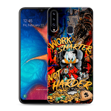Силиконовый чехол на Samsung Galaxy A20s с принтом Дональд Дак Деньги