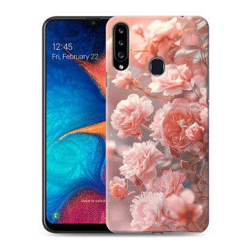 Силиконовый чехол на Samsung Galaxy A20s с принтом Розовые розы Силиконовый чехол на Samsung Galaxy A20s с принтом Розовые розы
