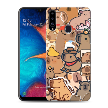 Силиконовый чехол на Samsung Galaxy A20s с принтом капибара Силиконовый чехол на Samsung Galaxy A20s с принтом капибара